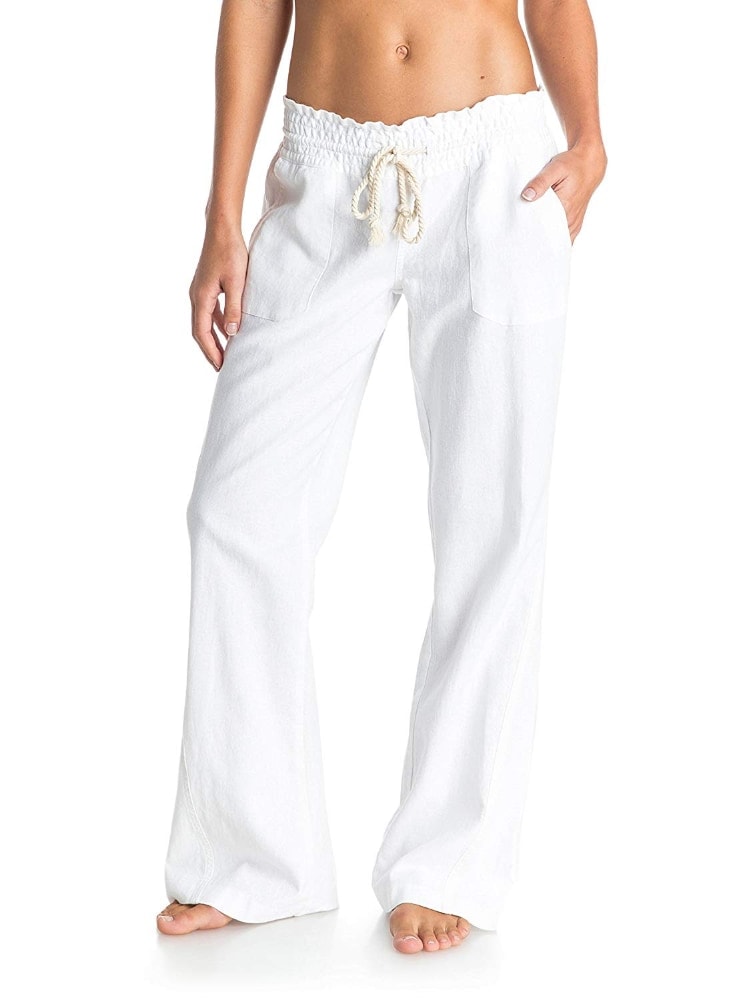 Los mejores pantalones para ir a la playa: Roxy Oceanside Non-Denim Pants, Mujer, Blanco
