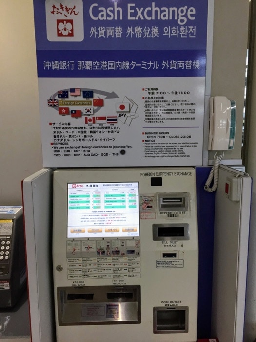 Maquina automatica para cambio a yenes